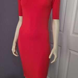 LuLaRoe Vibrant Red Midi Dress